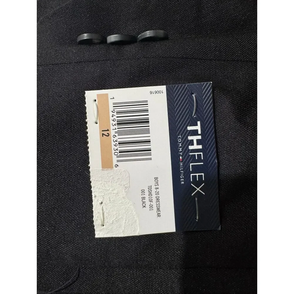Tommy Hilfiger Youth Modern-Fit Stretch Sharkskin THFlex Suit Jacket Black 12